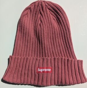 Supreme Dusty Pink Ribbed Knit Beanie Box Logo 100% Cotton Streetwear